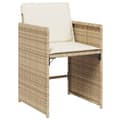 Miniatyrbillede 5 af 11: vidaXL spisebordssæt til haven 11 dele med hynder polyrattan beige