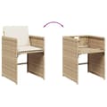 Miniatyrbillede 7 af 11: vidaXL spisebordssæt til haven 11 dele med hynder polyrattan beige