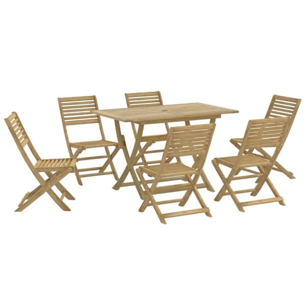 vidaXL Hagespisegruppe 7 deler heltre akasie