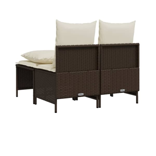 vidaXL sofasæt til haven 4 dele med hynder polyrattan brun