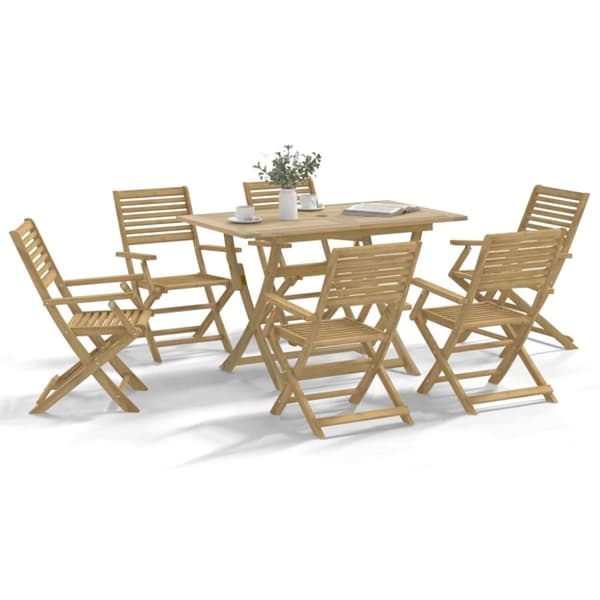 vidaXL Hagespisegruppe 7 deler heltre akasie