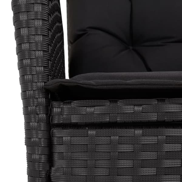 vidaXL spisebordssæt til haven 7 dele med hynder polyrattan sort