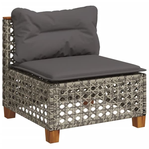 vidaXL sofasæt til haven 4 dele med hynder polyrattan grå