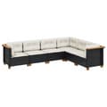 Miniatyrbillede 2 af 9: vidaXL sofasæt til haven 6 dele med hynder polyrattan sort