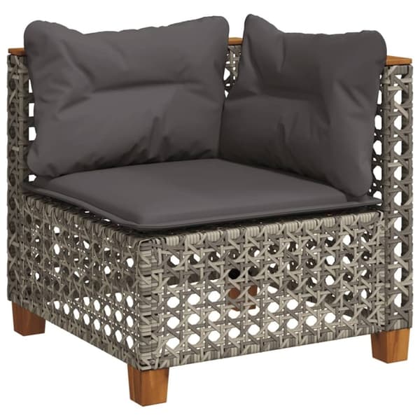 vidaXL sofasæt til haven 8 dele med hynder polyrattan grå