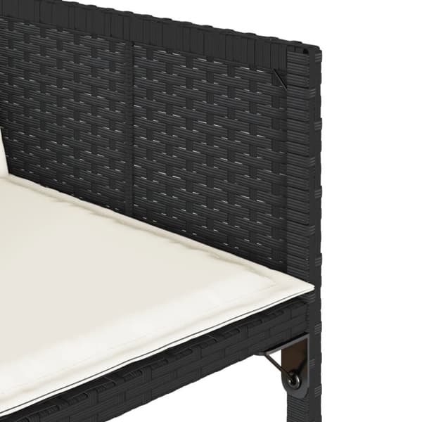 vidaXL spisebordssæt til haven 7 dele med hynder polyrattan sort