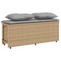 Miniatyrbillede 3 af 11: vidaXL spisebordssæt til haven 3 dele med hynder polyrattan beige