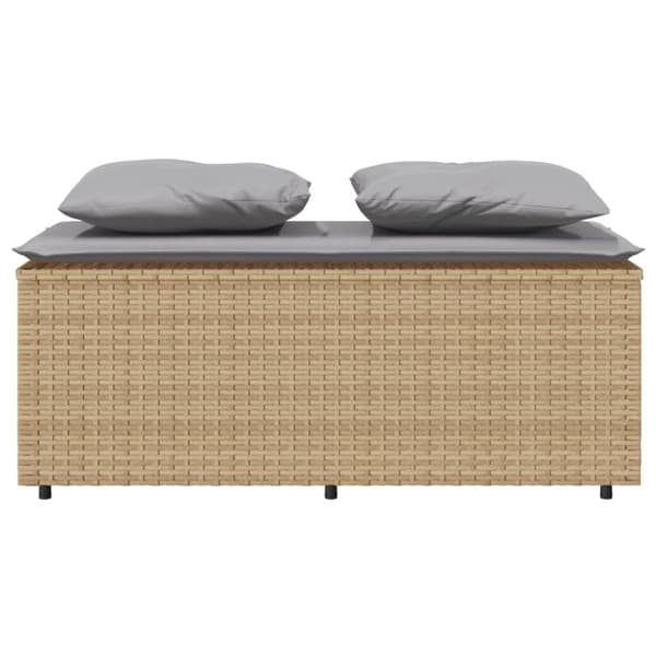 vidaXL spisebordssæt til haven 3 dele med hynder polyrattan beige