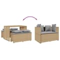 Miniatyrbillede 5 af 11: vidaXL spisebordssæt til haven 3 dele med hynder polyrattan beige