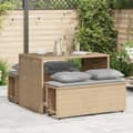 Miniatyrbillede 11 af 11: vidaXL spisebordssæt til haven 3 dele med hynder polyrattan beige