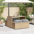Miniatyrbillede 2 af 11: vidaXL spisebordssæt til haven 3 dele med hynder polyrattan beige