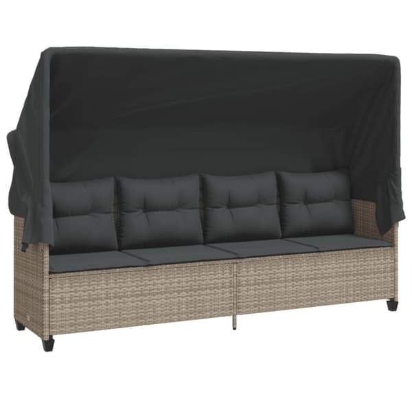 vidaXL sofasæt 5 dele med hynder polyrattan lysegrå