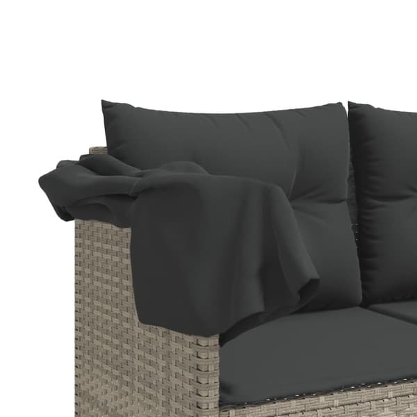 vidaXL sofasæt 5 dele med hynder polyrattan lysegrå
