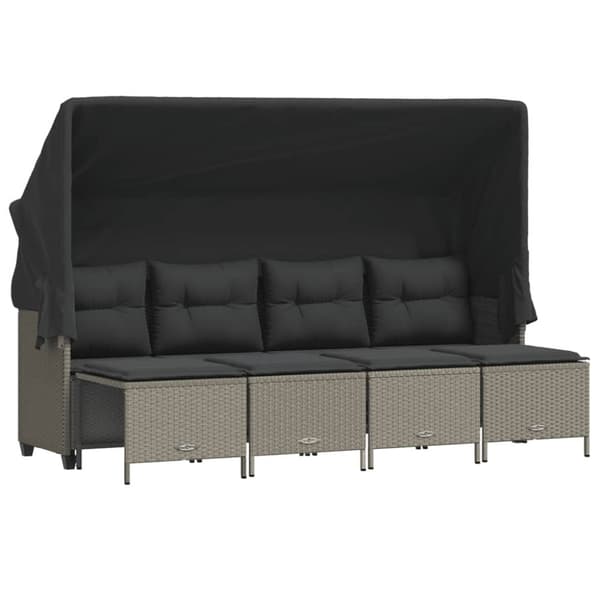 vidaXL sofasæt 5 dele med hynder polyrattan lysegrå