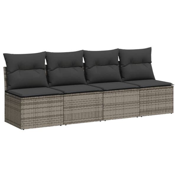 vidaXL sofasæt til haven 9 dele med hynder polyrattan grå