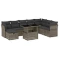 Miniatyrbillede 2 af 11: vidaXL sofasæt til haven 9 dele med hynder polyrattan grå