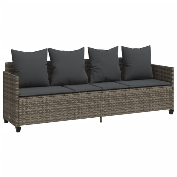 vidaXL sofasæt 5 dele med hynder polyrattan grå