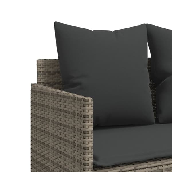 vidaXL sofasæt 5 dele med hynder polyrattan grå