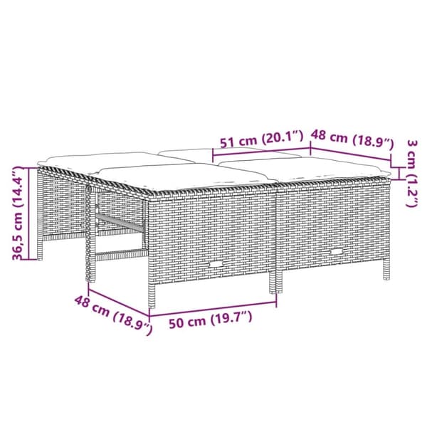 vidaXL sofasæt 5 dele med hynder polyrattan grå