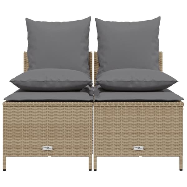 vidaXL sofasæt til haven 4 dele med hynder polyrattan beige