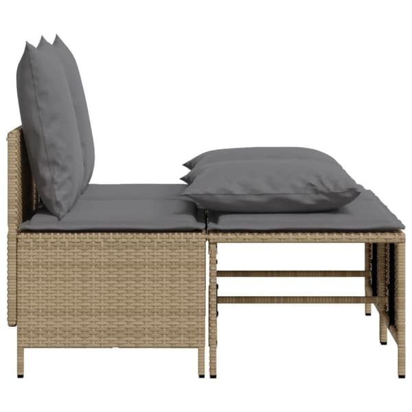 vidaXL sofasæt til haven 4 dele med hynder polyrattan beige