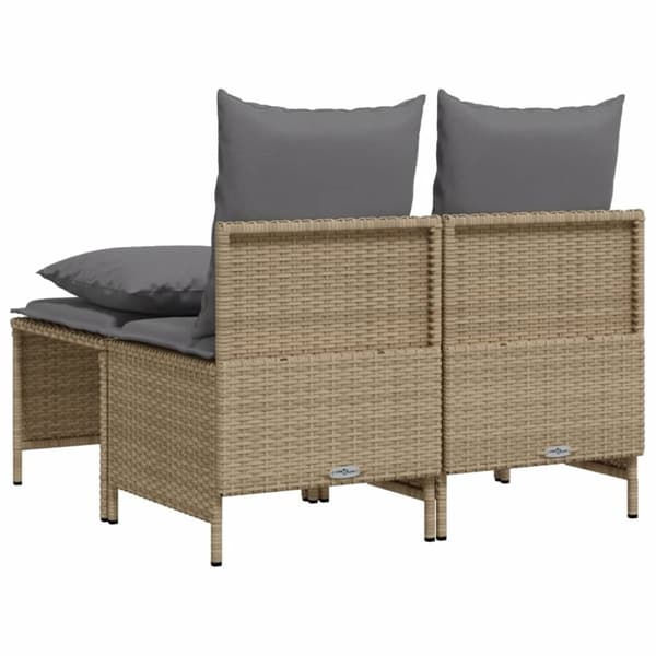 vidaXL sofasæt til haven 4 dele med hynder polyrattan beige