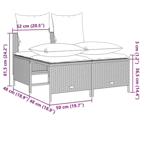 vidaXL sofasæt til haven 4 dele med hynder polyrattan beige