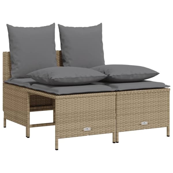 vidaXL sofasæt til haven 4 dele med hynder polyrattan beige