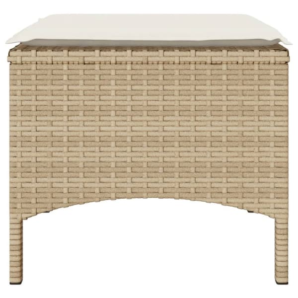 vidaXL Trädgårdssoffa 2-sits med bord och pallar beige konstrotting
