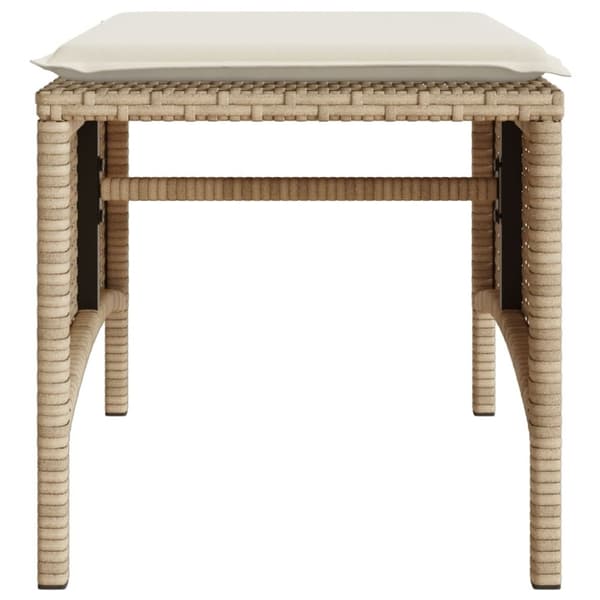 vidaXL Trädgårdssoffa 2-sits med bord och pallar beige konstrotting