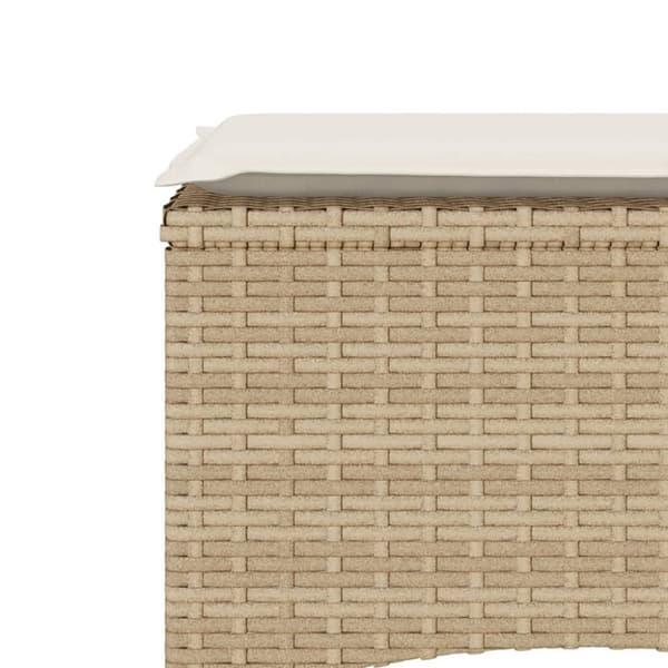 vidaXL Trädgårdssoffa 2-sits med bord och pallar beige konstrotting