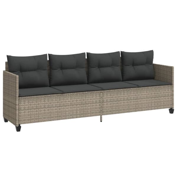 vidaXL sofasæt 5 dele med hynder polyrattan lysegrå