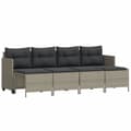 Miniatyrbillede 2 af 10: vidaXL sofasæt 5 dele med hynder polyrattan lysegrå