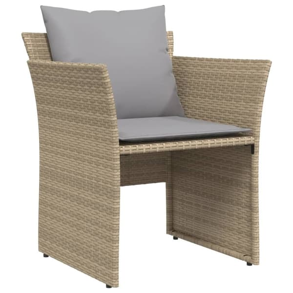vidaXL Trädgårdsfåtölj med fotpall beige konstrotting