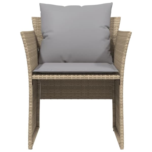 vidaXL Trädgårdsfåtölj med fotpall beige konstrotting