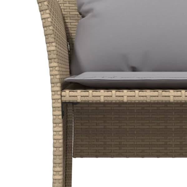 vidaXL Trädgårdsfåtölj med fotpall beige konstrotting