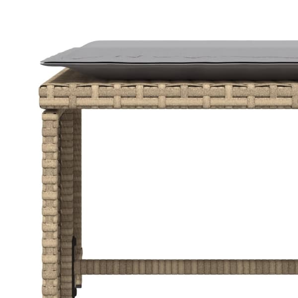 vidaXL Trädgårdsfåtölj med fotpall beige konstrotting