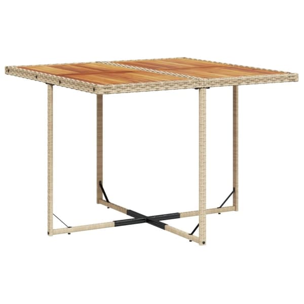 vidaXL Matgrupp för trädgården med dynor 9 delar beige konstrotting
