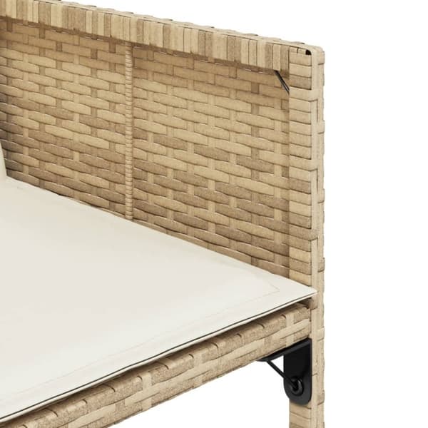 vidaXL Matgrupp för trädgården med dynor 9 delar beige konstrotting