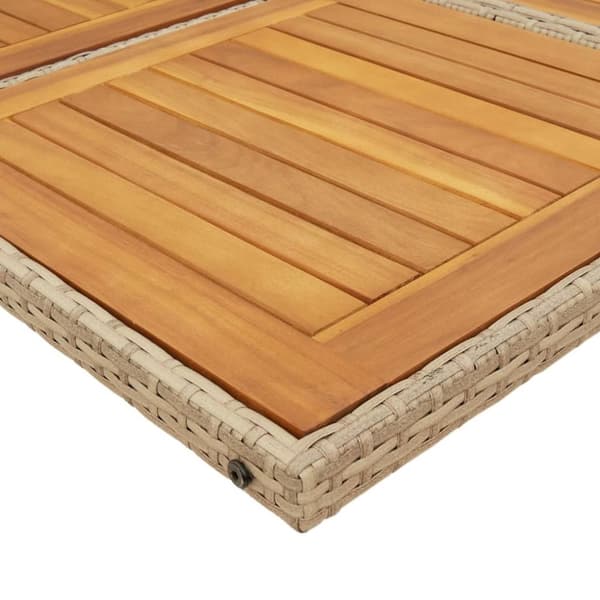vidaXL Matgrupp för trädgården med dynor 9 delar beige konstrotting