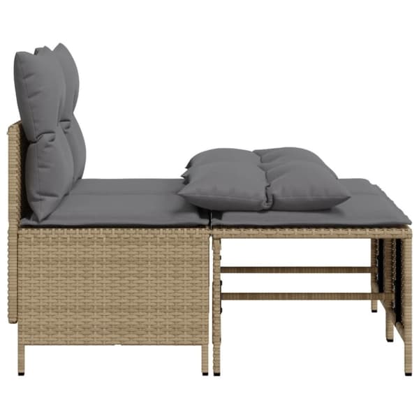 vidaXL sofasæt til haven 4 dele med hynder polyrattan beige
