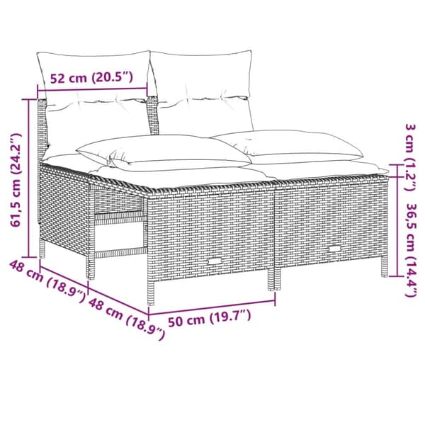 vidaXL sofasæt til haven 4 dele med hynder polyrattan beige