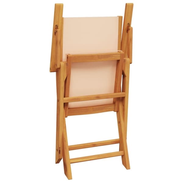 vidaXL Hagespisegruppe 5 deler beige stoff og heltre