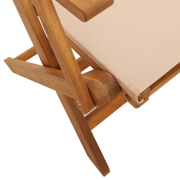 vidaXL Hagespisegruppe 5 deler beige stoff og heltre