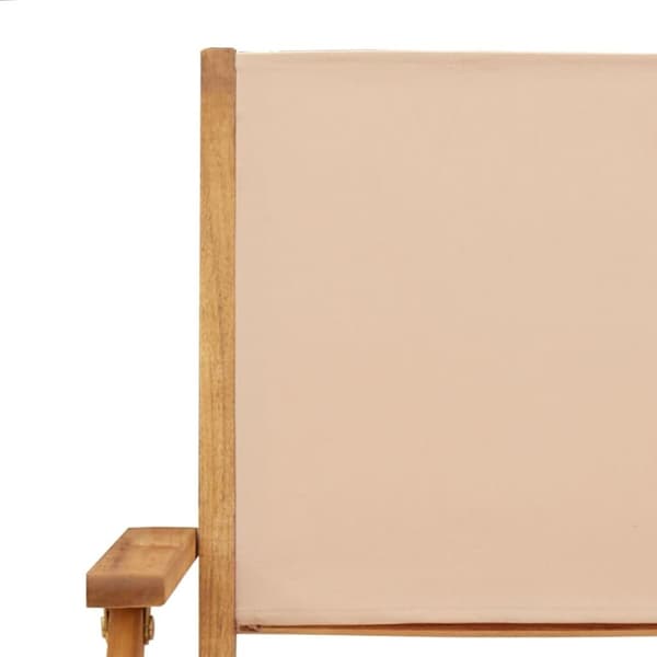 vidaXL Hagespisegruppe 5 deler beige stoff og heltre