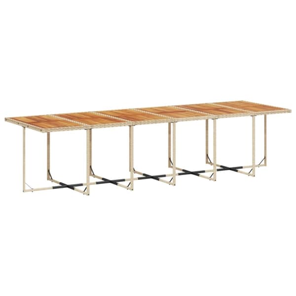 vidaXL spisebordssæt til haven 17 dele med hynder polyrattan beige