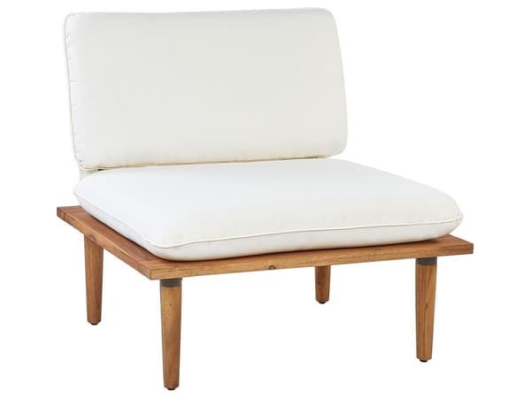 Hagesofasett Off-White Puter Akasietre Moderne Utendørs 4 Seter Lenestoler 1 Bord