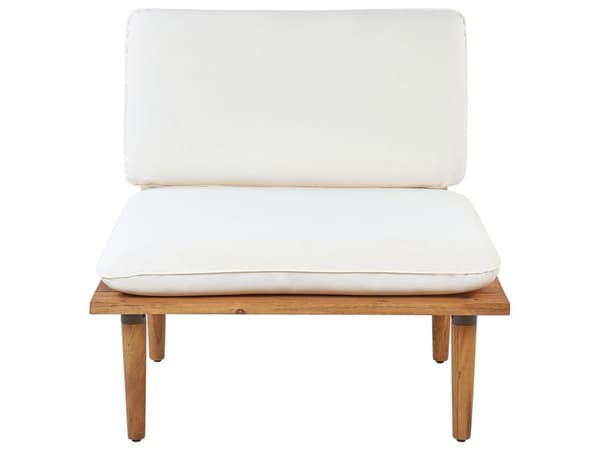 Hagesofasett Off-White Puter Akasietre Moderne Utendørs 4 Seter Lenestoler 1 Bord
