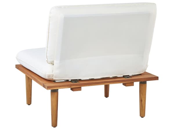 Hagesofasett Off-White Puter Akasietre Moderne Utendørs 4 Seter Lenestoler 1 Bord