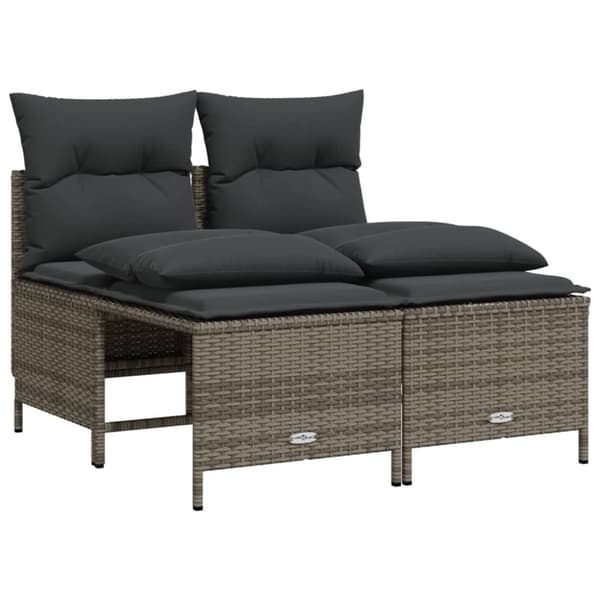 vidaXL sofasæt 5 dele med hynder polyrattan grå